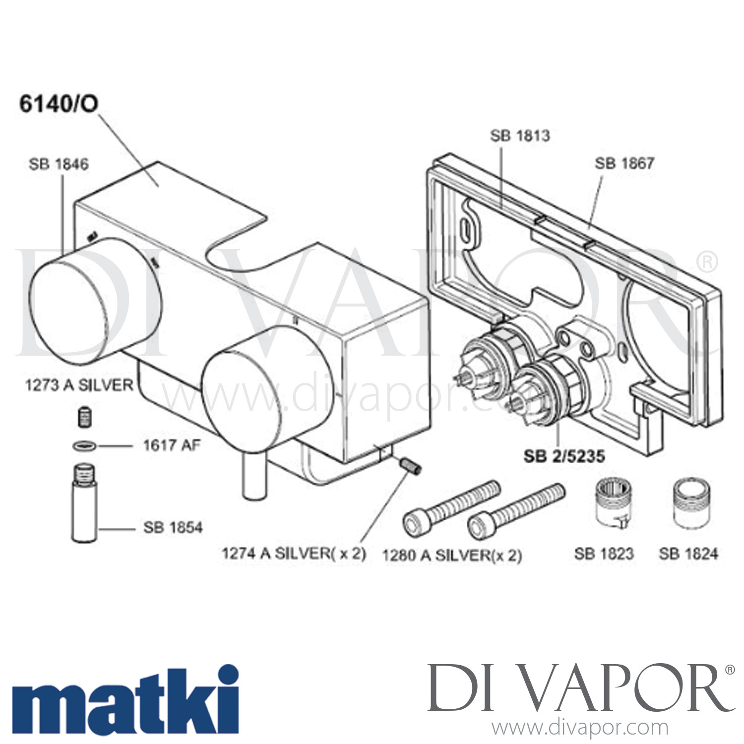 Matki EXN/O Elixir New Classic Exposed Concealed Single Outlet Shower